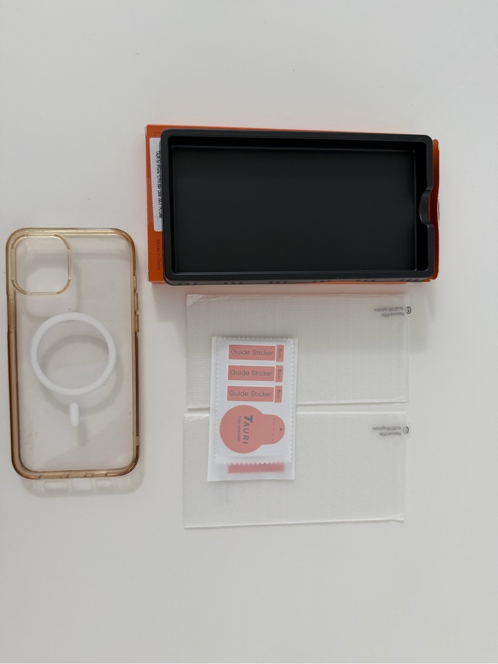 Clear Phone Case with MagSafe Ring and 2 Screen Protectors - Transparent